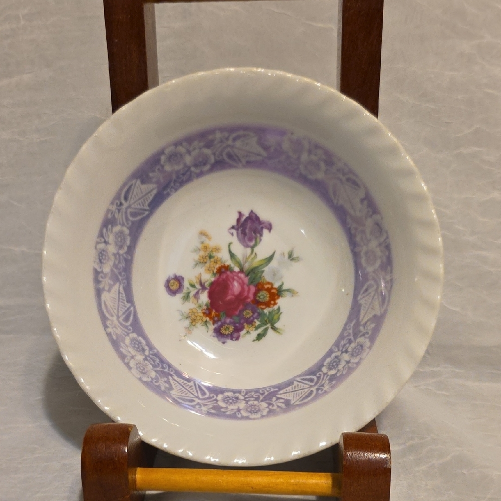 Floral Purple and White Dinner Plate
